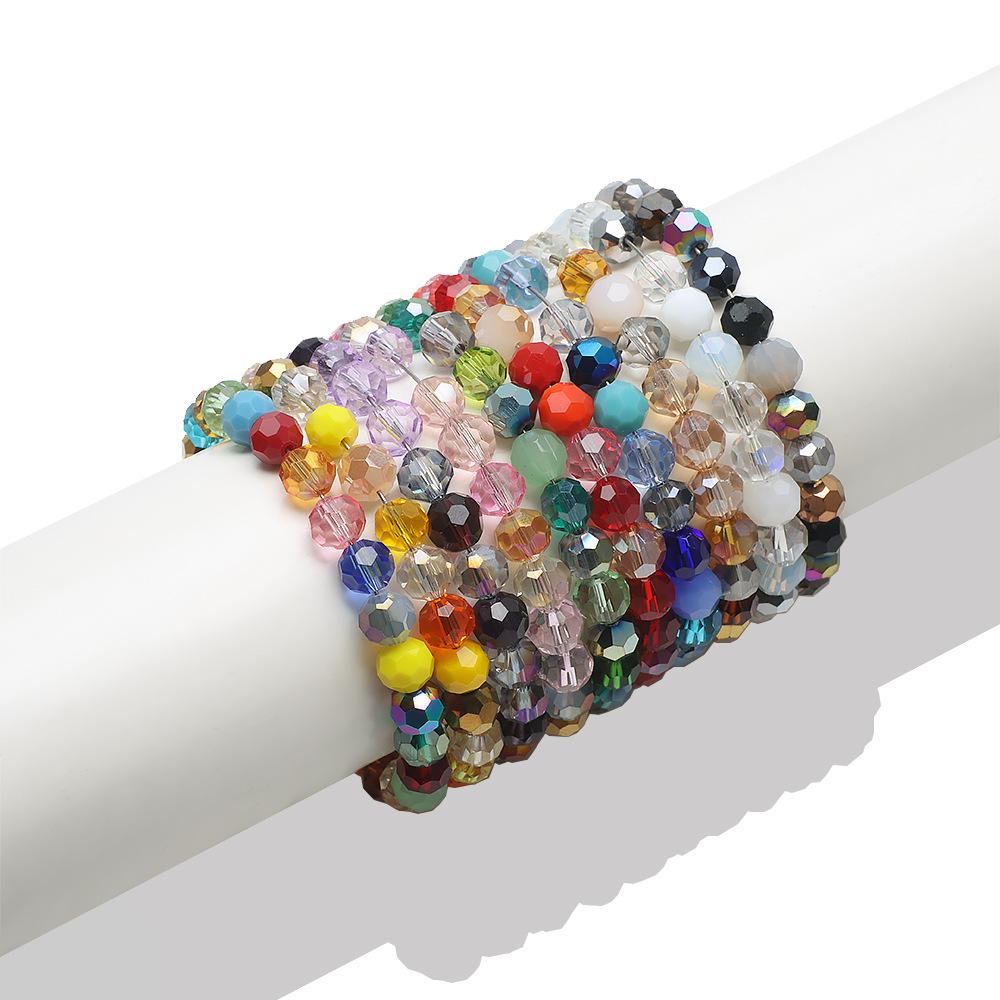 32 Colorful Crystal Glass Football Beads for DIY Jewelry and Phone Chains