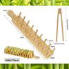Eco Friendly Wood Taco Holder Bamboo Appetizer Server Kit Vintage Taco Tray Organizer  Kitchen