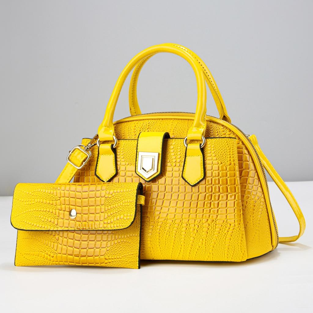 Moda Bolsas e Carteiras Femininas Couro de Alta Qualidade Amarelo Bolsas de Ombro Designer Tote Grande Capacidade Bolsa Mensageiro Feminina