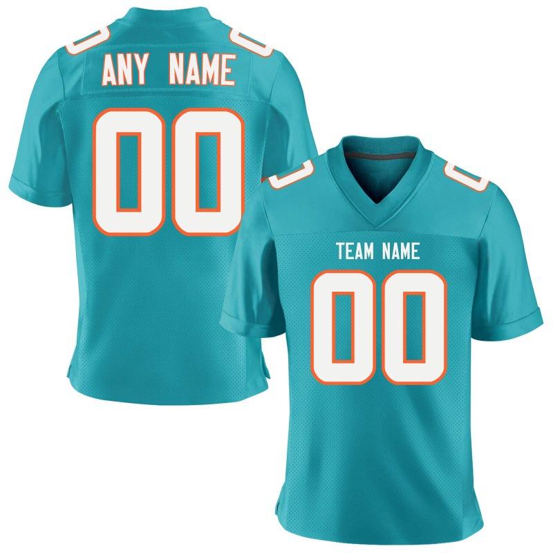 Aqua American Football Jersey for Men Women Kids Youth Football Uniform L