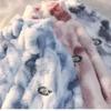 New Women's Tie Dye Lamb Fleece Jacket Autumn Winter Zipper Outerwear Warm Plush Jackets Harajuku Casual Loose Female Thick Coat
