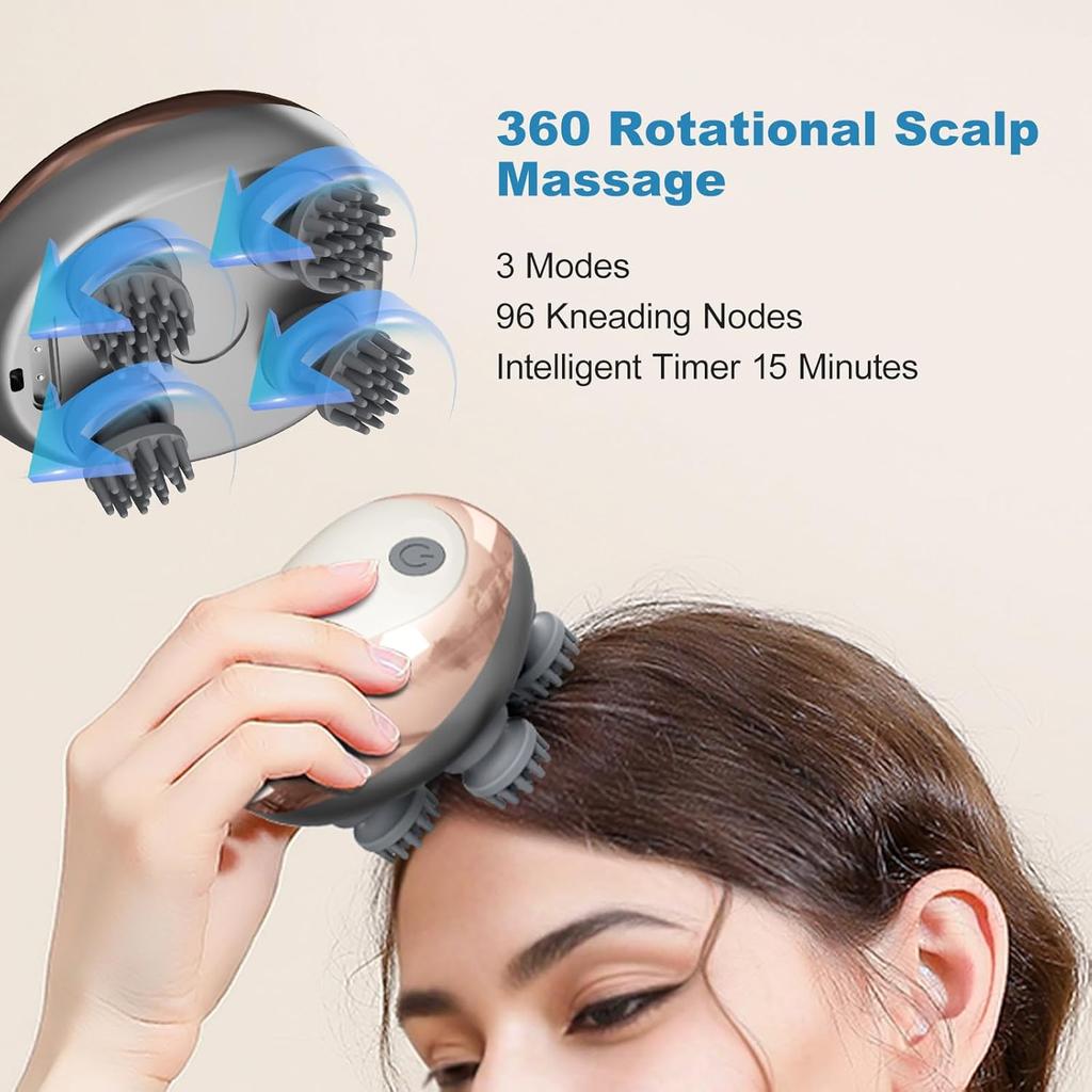 Mini Máquina de Masaje para la Cabeza Silicona Cuero Cabelludo Succión Magnética Carga Silicona Hombro Multifuncional Amasamiento Vibración Spa para la Cabeza