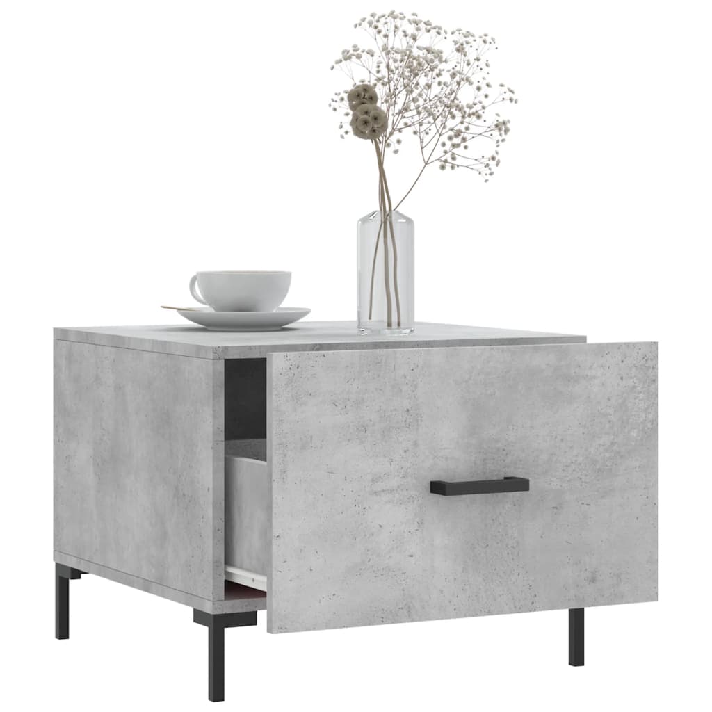 Coffee Table Concrete Gray 50x50x40 cm Wood Based Material