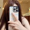 ins yellow plaid bow for iPhone17Pro mobile phone case 15 matte PC16 girl 13 large holes 14 hard