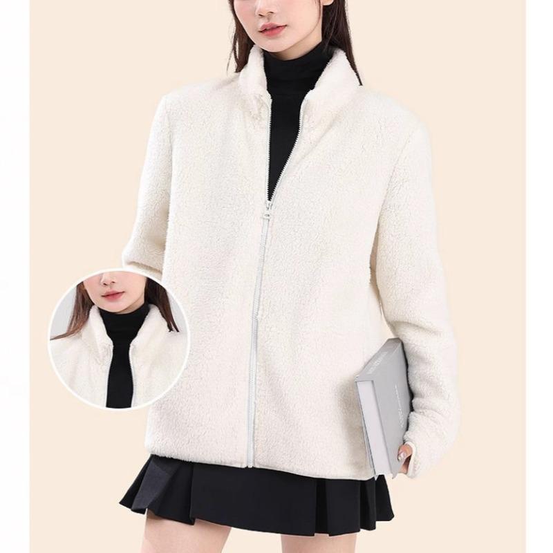 Fleece Thickened Sweater Jacket Women's Autumn and Winter New Lazy Style Versatile Zipper Cardigan Top Women's Clothing