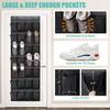 Multi functional door back shoe storage Large Mesh Pockets With 4 Hooks Transparent Fabric Shoe Rack Storage Bag For Bedroom