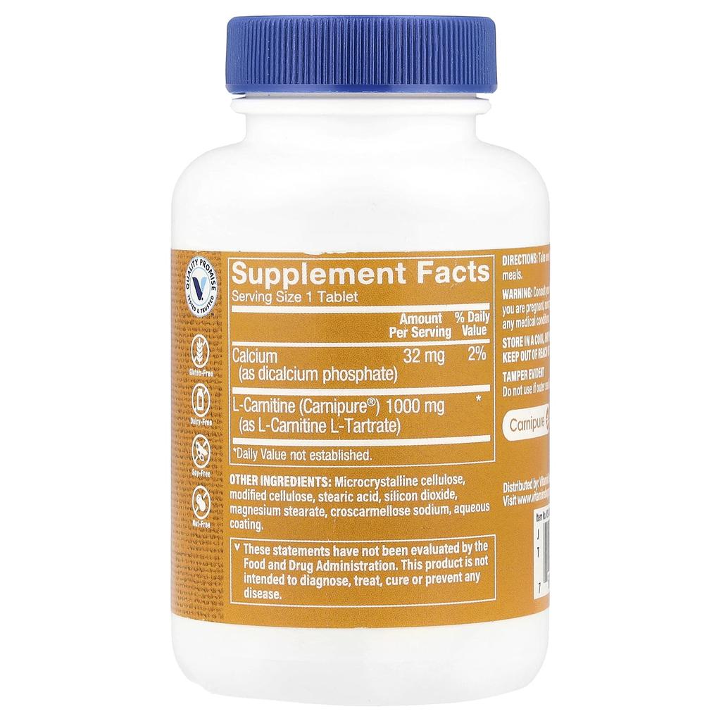 The Vitamin Shoppe, Carnipure® l-Carnitine, 1,000 mg, 50 tablets