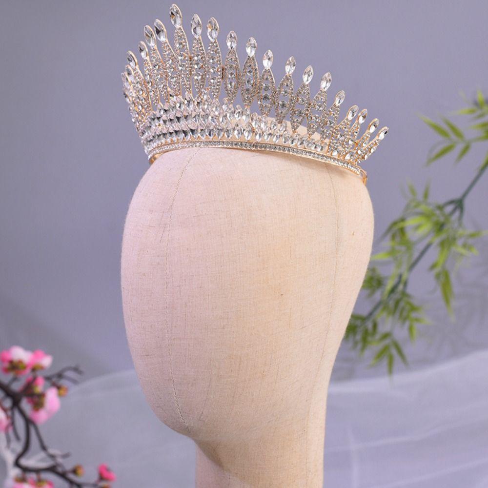 Elegant Baroque Queen Tiaras Luxury Rhinestone Diadem Trendy Bridal Headwear  Pageant Events