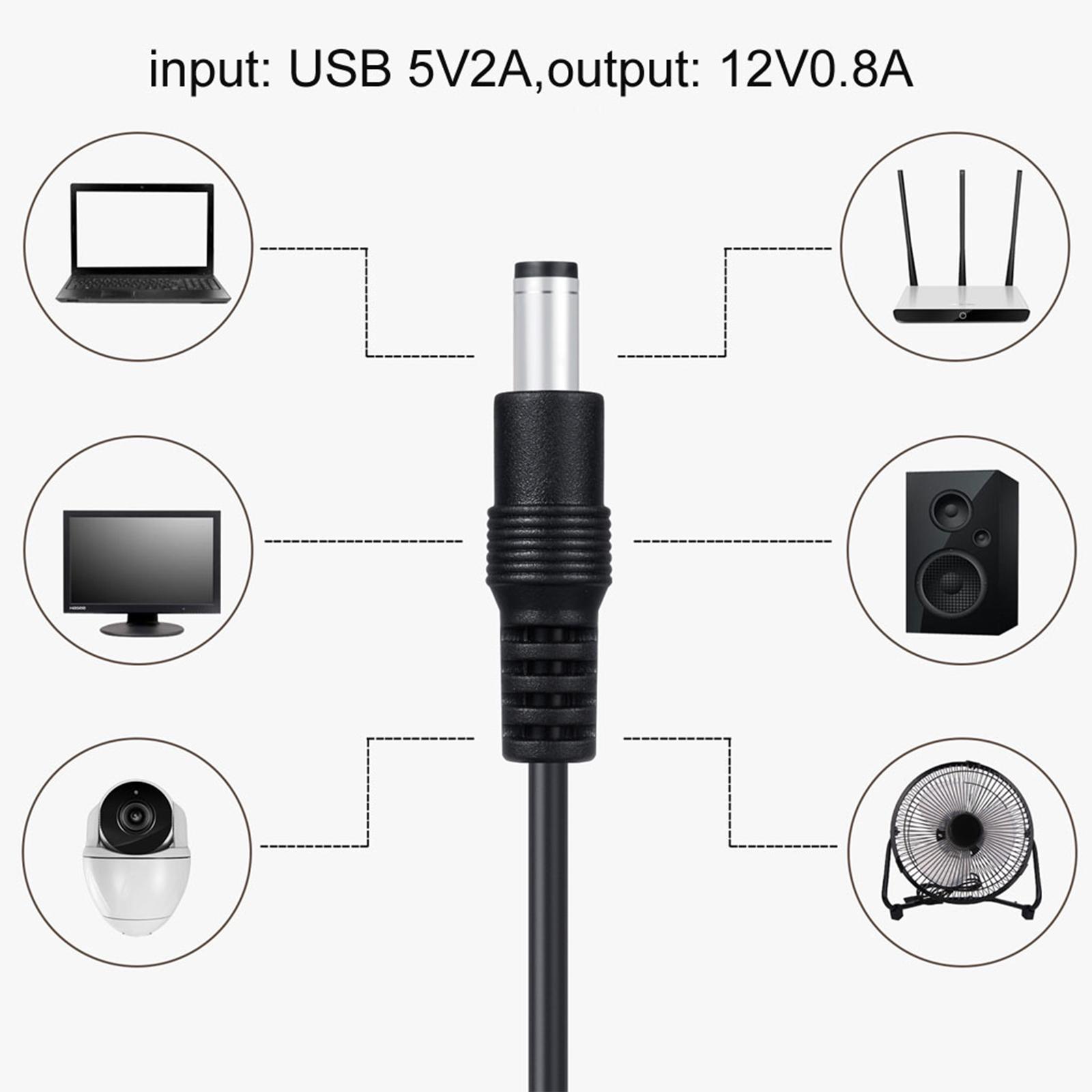 

USB Boost 5 В до 12 В USB-кабель-преобразователь с 8 шт. вилками, зарядные устройства, преобразователь модели маршрутизатора WiFi