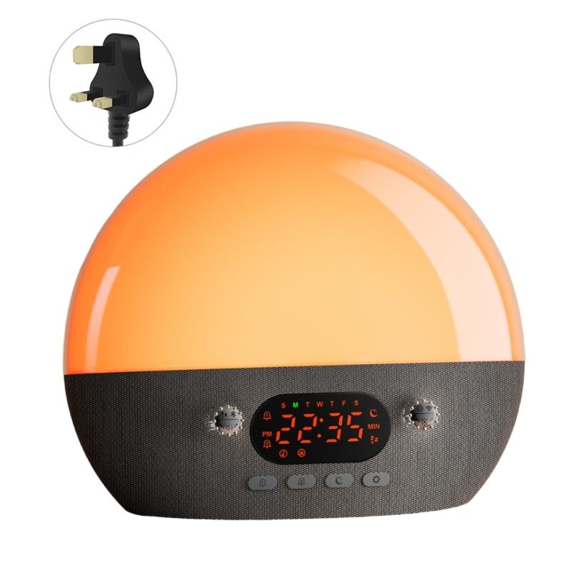 White Noises Wake Up Light Alarm Clock with 11 Calming Sound and Nightlight APPs Controlled for Customized Mornings Drop