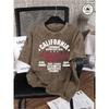California Oakland Letter Prints Washed T-Shirts Men'S Oversize Cotton T Shirts Summer O-Neck Distressed Tops Men Clothes