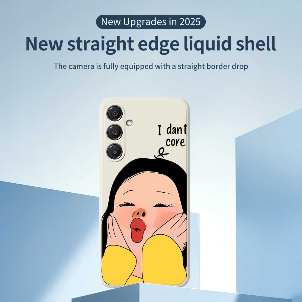 For Samsung Galaxy A16 5G/4G Case Girl Holding Face Pattern Printing Straight Edge TPU Phone Back Cover