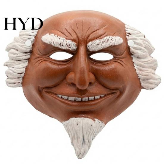 Soft Costume Mask Halloween Old Man Cosplay Mask, Realistic Creepy Human Face Latex Masquerade Party Full for Men Adults Wrinkled