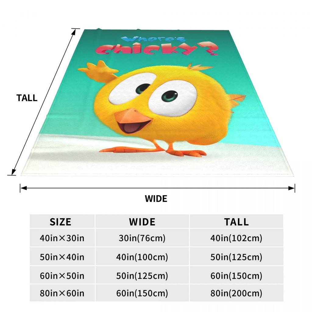Where's Chicky Cartoon Plush Blankets Cute Chick Awesome Throw Blanket for Home 125*100cm Plush Thin Quilt Lightweight Thin