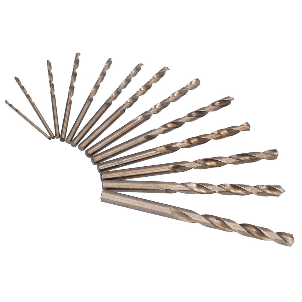 13Pcs Twist Drill Bits Heat Resistant Cobalt HSS Straight Shank 1.5mm?6.5mm with Storage Box