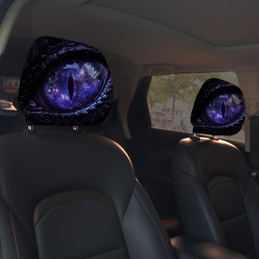 2PCS Simulation Dragon's Eye Car Pillowcase Car Seat Headcover Gift for Car Lover