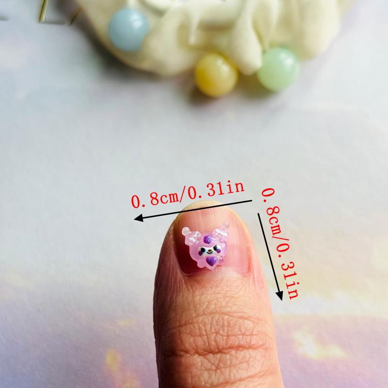 60 Pieces Of Cartoon Resin Mini Animal Series Flat Back Diy Hair Clip Nail Accessories A138