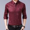 Chemise d'affaires à rayures pour homme, col rabattu, boutonnage simple