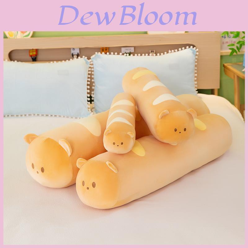 Plush Bread Bear Long Pillow With Soft Short Plush For Bed Couch Decor