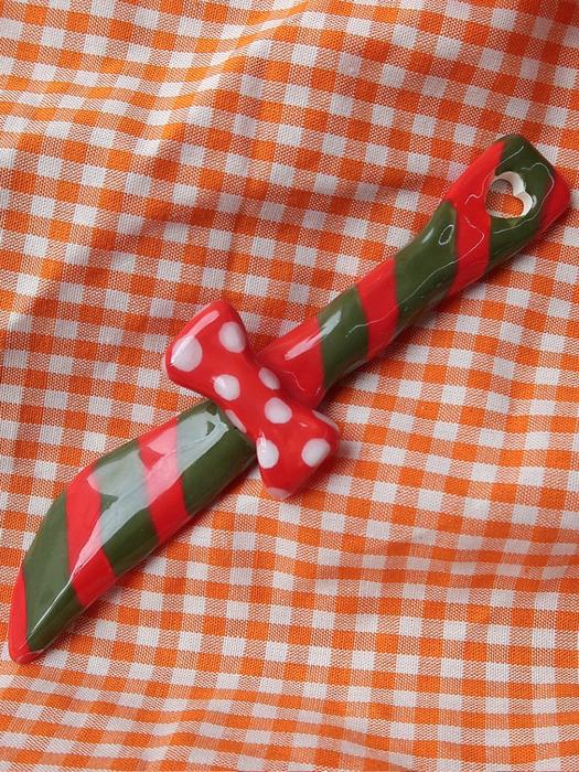 Deulkkot Ceramic Christmas Ribbon Butter Knife Christmas Ribbon Butter Knife