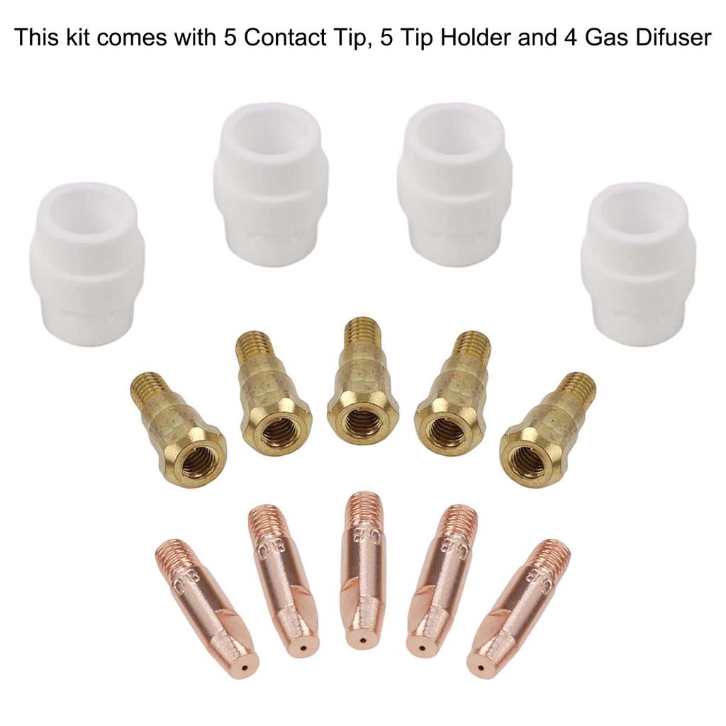 Contact Tip Replacement Pack with Essential Holders & Gas Diffusers Crafted for Optimal Use in MIG Welding Tasks