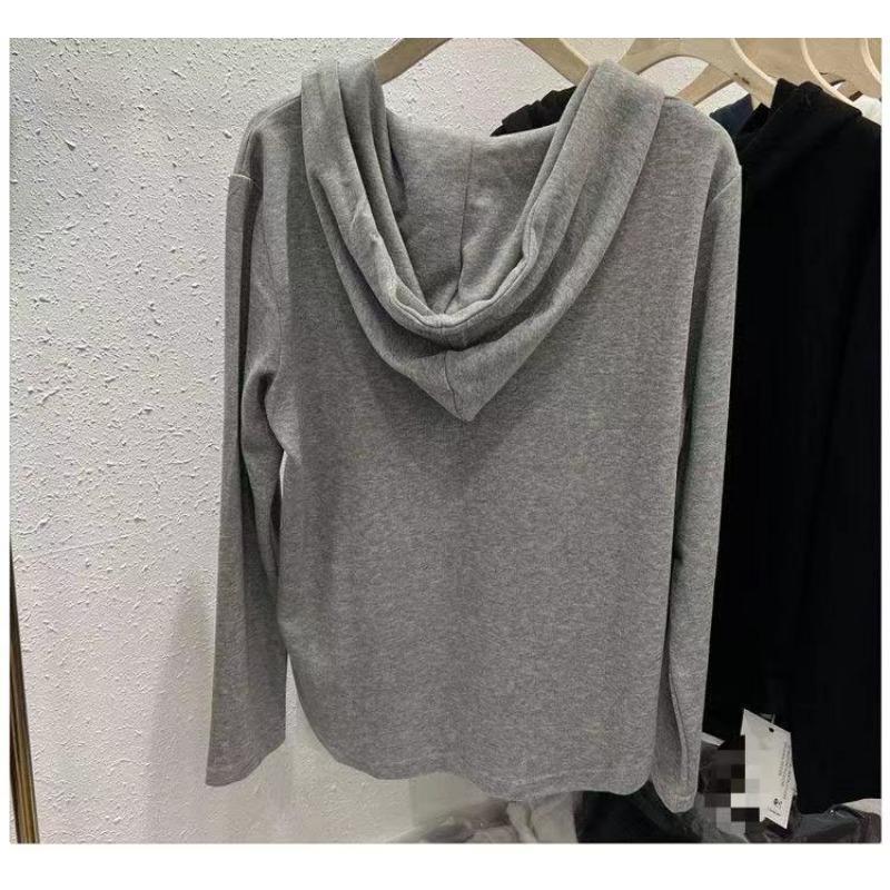Women S Solid Color Hooded Long Sleeve Loose Fit Autumn Basic Top