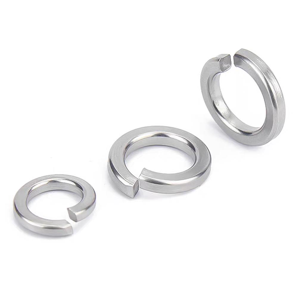 GB93 Standard 304 Stainless Steel Spring Split Lock Washers A2-70 Elastic Anti-Vibration Washer M1.6 M2 M2.5 M3 M4 M5 M6 M8 M10