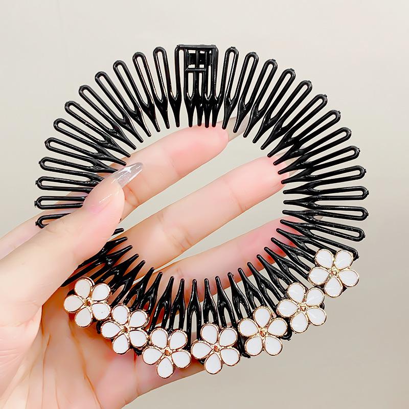 Rozciągliwy elastyczny grzebień zęby plastikowe opaski z pełnym kółkiem obręcz do włosów klips do włosów opaska do mycia twarzy naprawiono akcesoria do stylizacji włosów