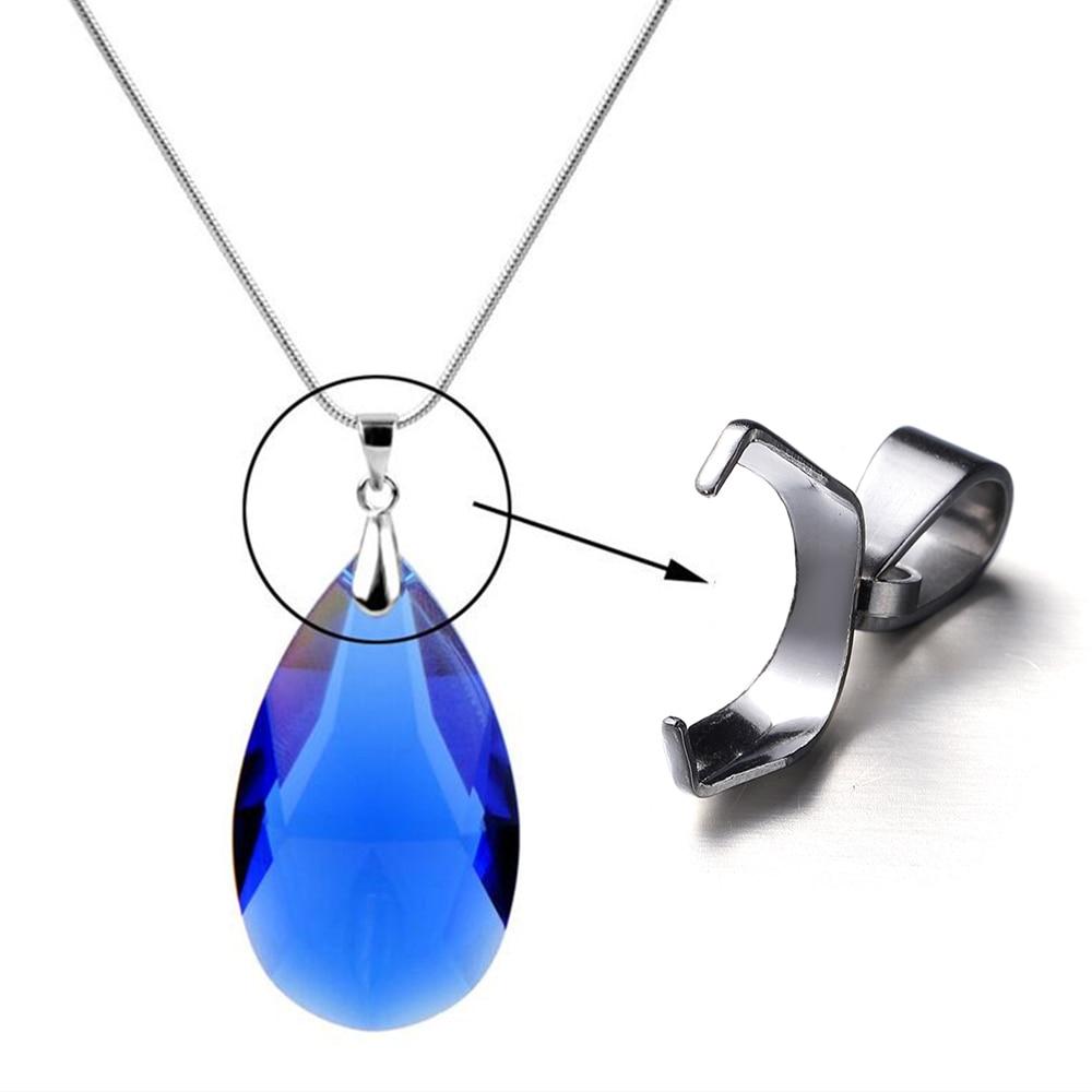 20Pcs Stainless Steel Pendant Clasps Pinch Clip Bail Hooks Connector Fermoir Connecteur Collier for DIY Necklace Jewelry Making