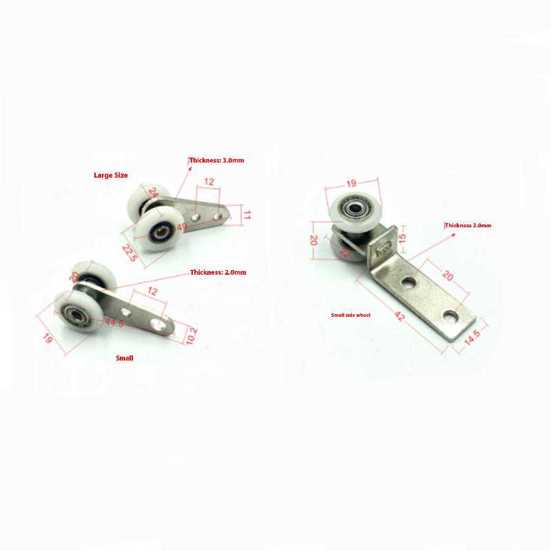 2pcs Curtain Rails Pulleys Sliding Door Pulley Hanging Track Pulley Block For Sliding Door Cabinets Window Hardware