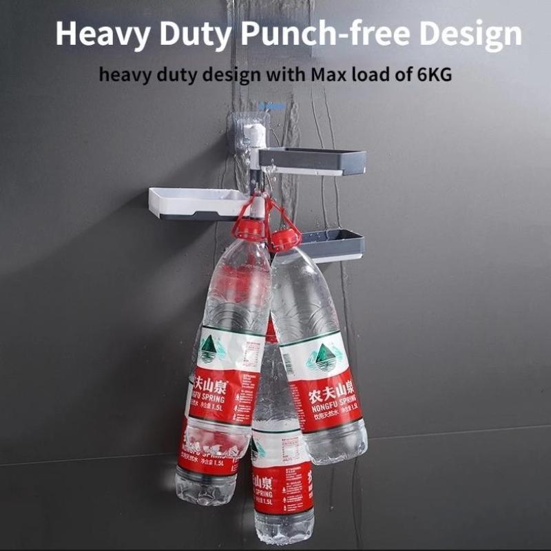 Rotating Wall Hanging Soap Rack Thickened Self Draining Soap Holder for Bathroom Shower Organization