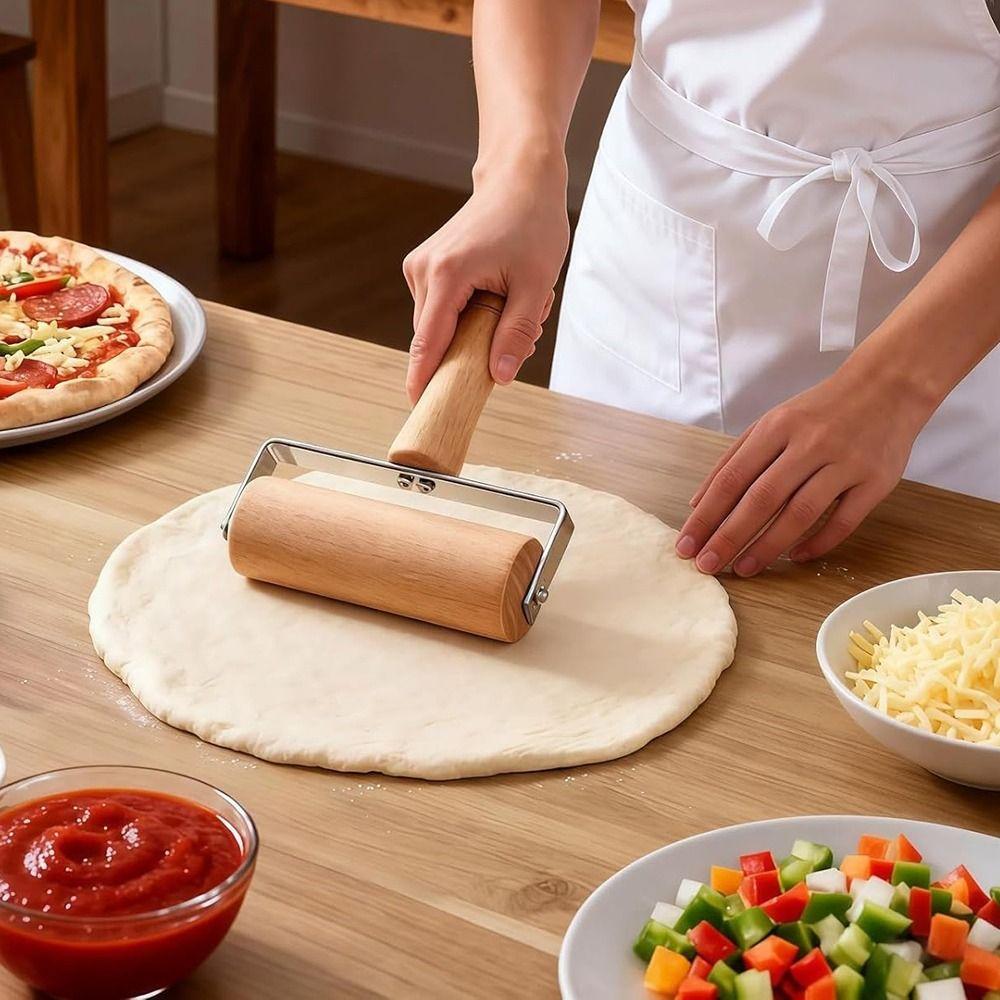 Wooden Handle Dumpling Skin Artifact Non-Stick Cake Dough Roller Rolling Stick  Kitchen Accessories