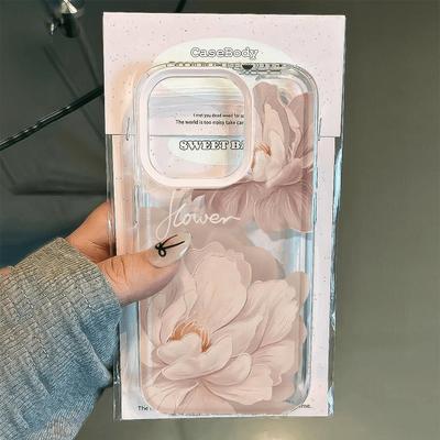 Capa de iPhone com flores brancas para Apple Phone 15 14 13 12 11 Xsmax X Xs XR 15 Promax - Capa de telefone de silicone transparente e macia para mulheres e meninas