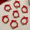 Rhinestone New Year Hair Rope Red Chinese Style Bracelet Cute Snake Year Hair Ring  Festival