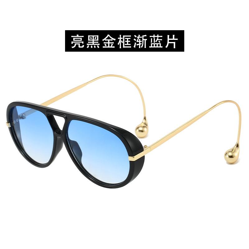 Internet celebrity new pendant sunglasses men's European and American fashion oval sunglasses ultra-light driving toad glasses