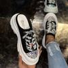 Baotou Half-slipper Women's Summer Thick-soled Sequined Net Slipper Without Heel Height-increasing and Slimming Women's Shoes