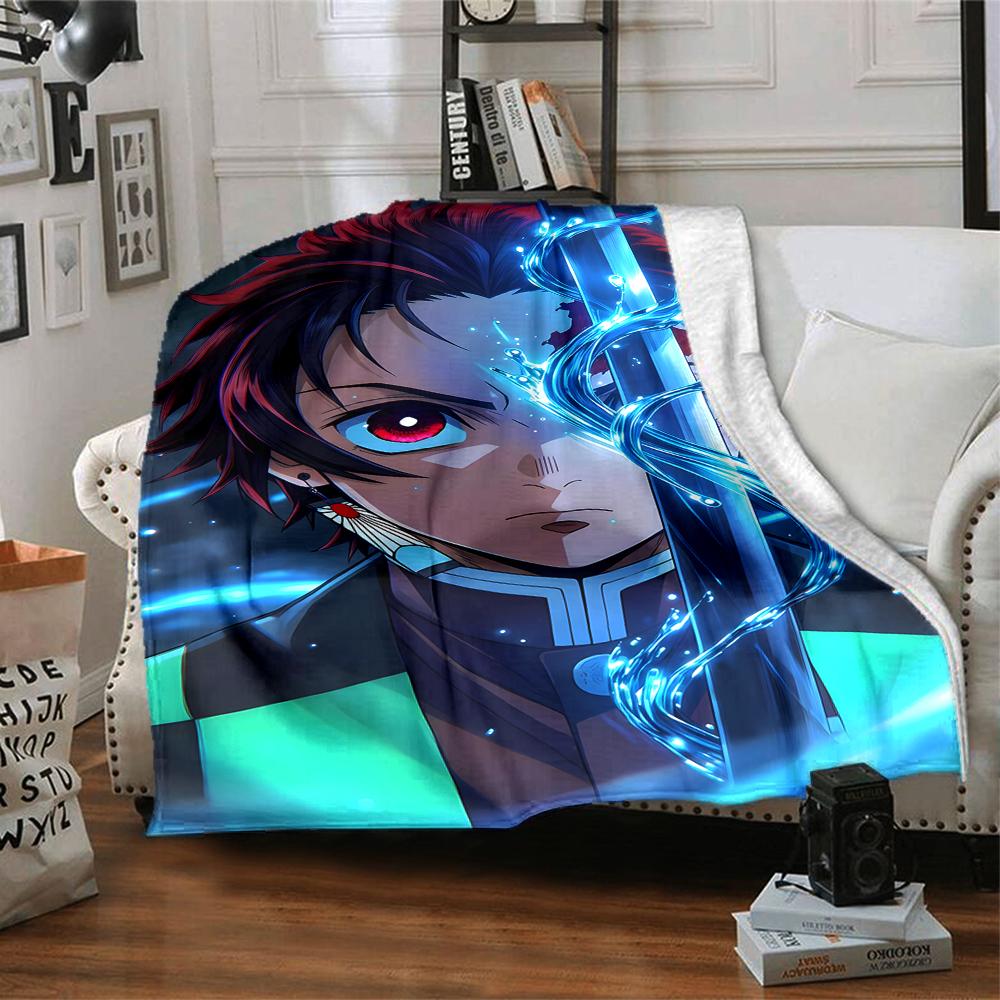 1pc Demon Slayer2 Blanket, Gift, for Men and Women, Soft Blanket, Good for Sofa Bed Couch Travel, Lightweight Flannel Blanket