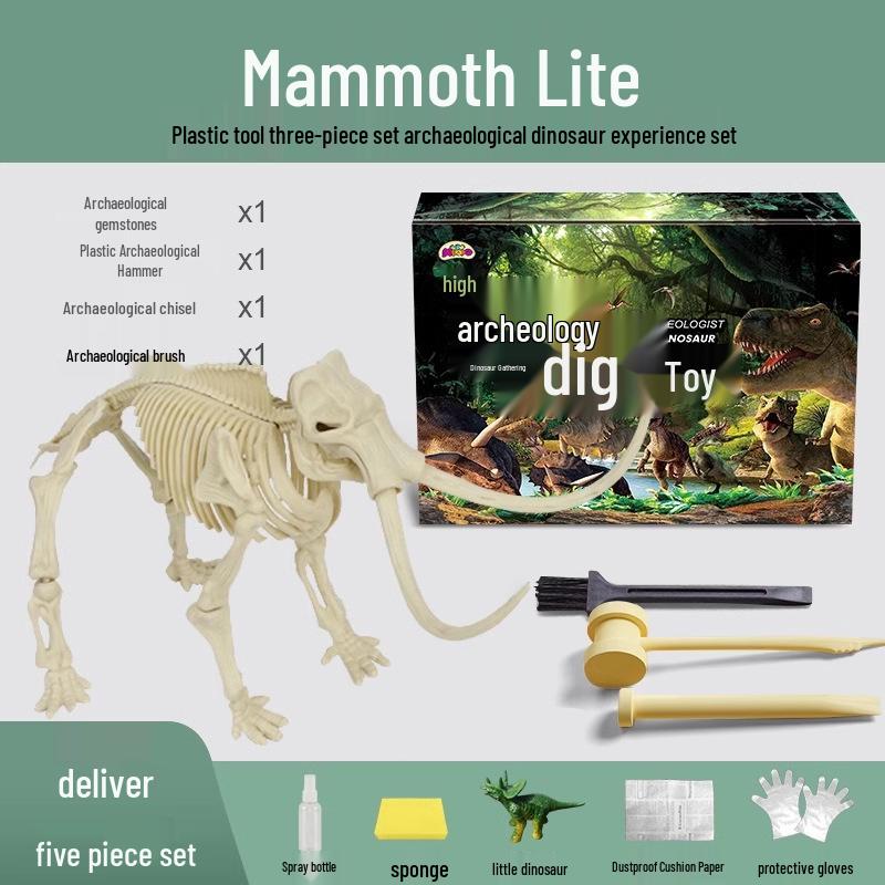 Kit de săpat ou de dinozaur: Jucărie Educativă DIY cu Gemă Fosilă Arheologică pentru Copii