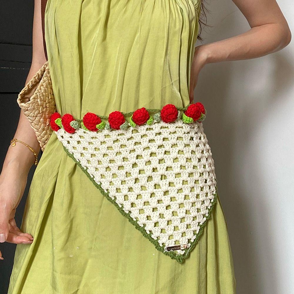 Hair Band Triangle Turban Floral Crochet Bandana Vintage Women Hair Scarf  Children