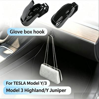 For New Tesla Model3/Y/YL 6-Seat Highland Juniper Glove Box Car Hooks ABS Storage Holder Tesla Model 3 Car Dedicated Accessories