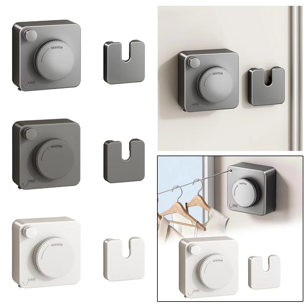 Wall Mounted Retractable Clothesline Retracting Clothes Drying Laundry Rope  Hotel