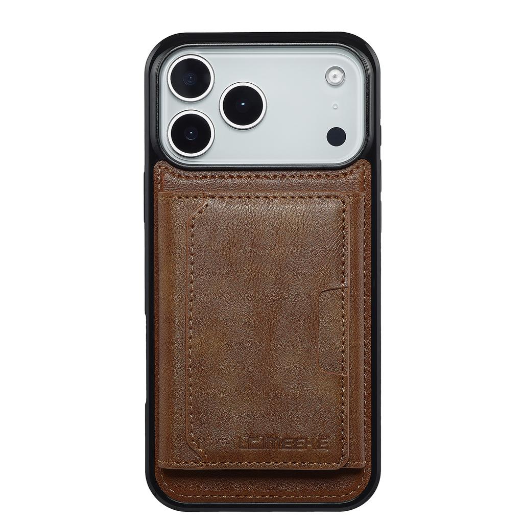 LC.IMEEKE L5 For iPhone 17 Pro Magnetic Phone Case Leather Back Cover with Detachable Card Holder