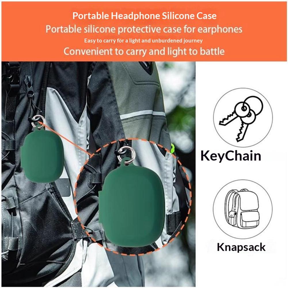 For JBL Endurance Peak 4 Silicone Case Wireless Earbuds Protective Cover with Anti-Lost Buckle