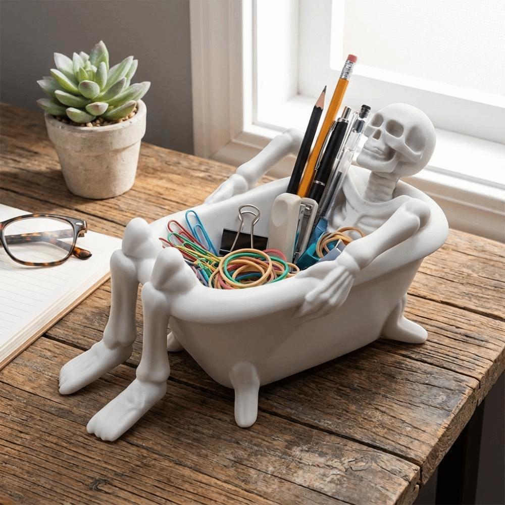 Well-Made Resin Trinket Organizer Smooth Surface Bathtub Tray Skeleton Tray Living Room