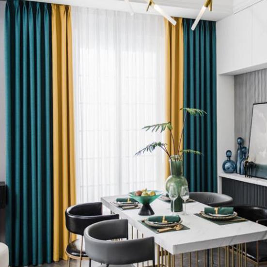 

2 шт., занавеска на крючках, двойная открытая полноразмерная занавеска для спальни, дома, полная затемняющая занавеска для гостиной, элегантная занавеска от пола до потолка в тон, соответствующая цвету W200×H270cm