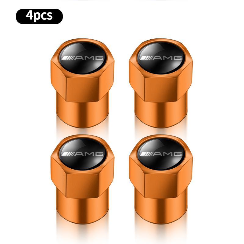 4PCS Car Wheel Tire Valves Tyre Stem Air Caps Cover For Mercedes Benz AMG W176 W202 W204 W205 W210 W211 W212 CLA CLK CLS GLA GLC