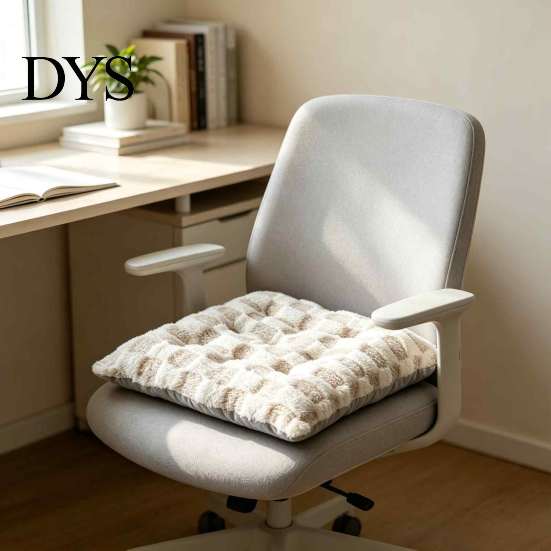 Warm Dining Chair Cushion Square Plush with Ties, Buffalo Check Plaid Seat Cushion, High Resilience Fiber Fluffy Non Slip Pad for Office Collapse Desk