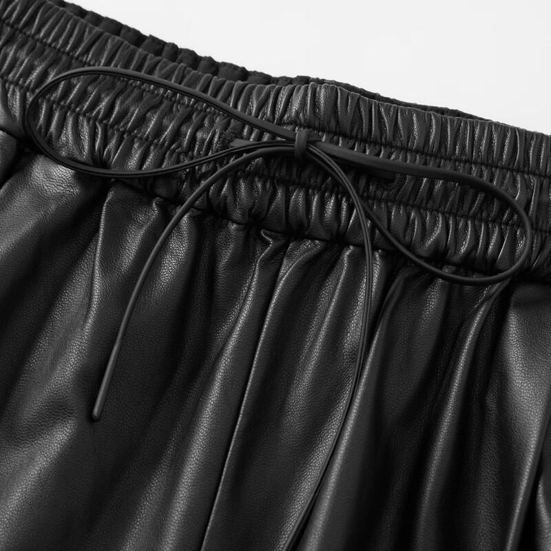 Elva' Island Women's PU Leather Wide-Leg Trousers