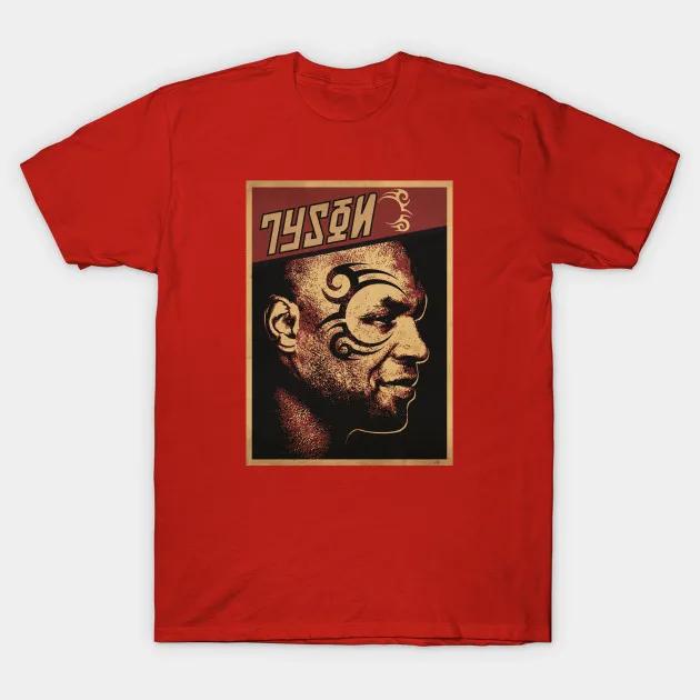 Retro Soviet Poster Style Boxing Champion Mike Tyson Dream TShirt 100 Cotton ONeck Short Sleeve Summer Casual Mens Tshirt S