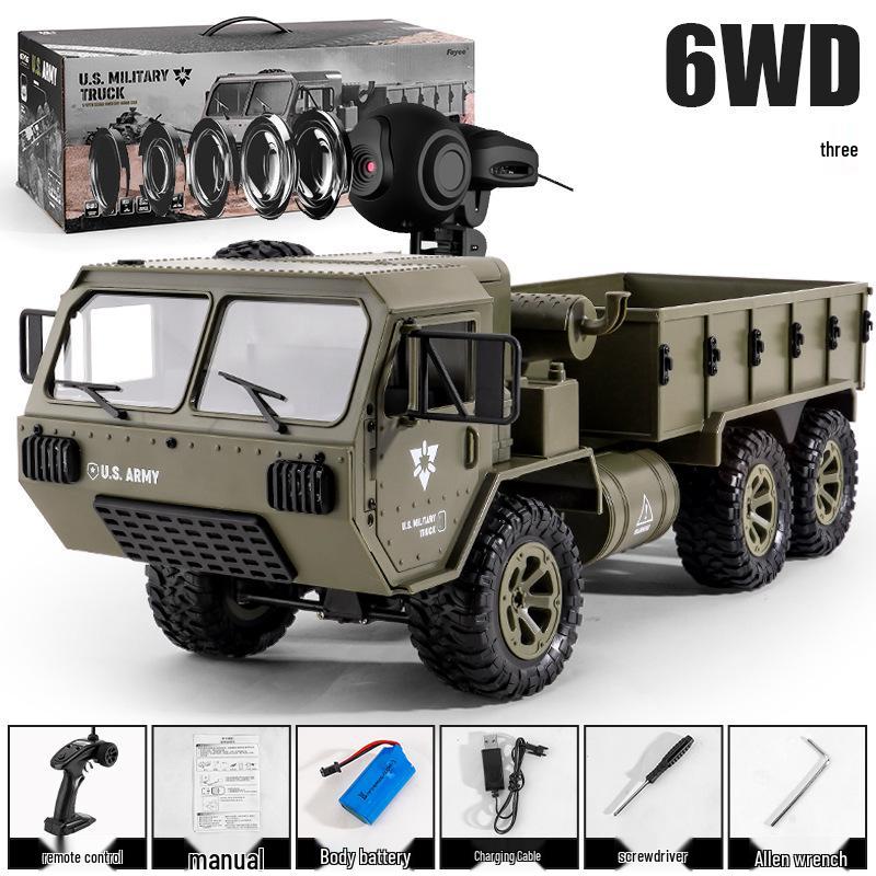 Camion Militar de Transport cu Șase Roți cu Telecomandă 2.4G